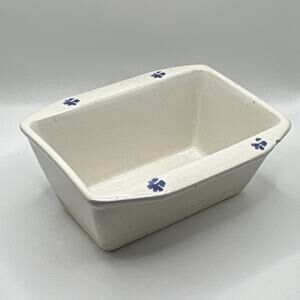 Vintage White Blue Floral Butter Dish